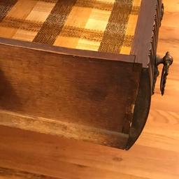 Antique Oak Hand Carved Twisted Leg 2 Drawer Server