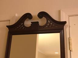 Vintage Wall Mirror with Wooden Frame with Arched Pediment