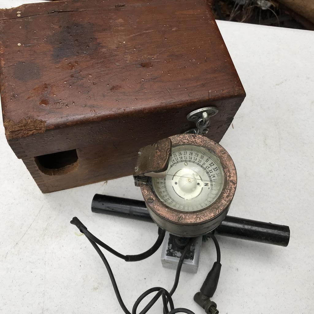 Brookes & Gatehouse Heron DF Aerial Navigation Compass in Wooden Box Altered to Fit Compass