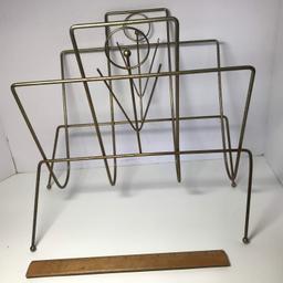 Brass Finish Magazine Rack