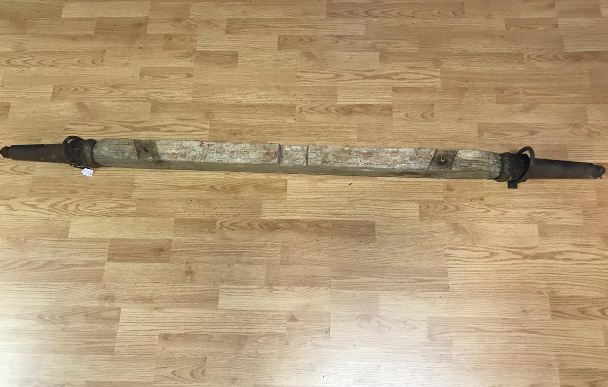 Large Vintage Heavy Wooden Yoke with Metal Ends