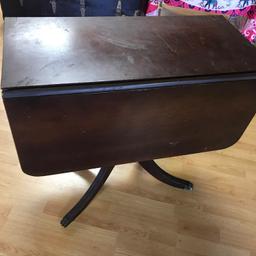 Vintage Duncan Phyfe Style Drop Leaf Table with Brass Claw Feet