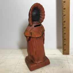 Vintage Plaster Native American Coin Bank