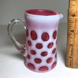 Pretty Cranberry Coin Dot Creamer