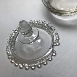 Vintage Candlewick Glass Condiment Jar with Lid