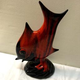 Two Toned Pottery Fish Sculpture
