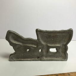 Vintage Metal Horse and Buggy Statue