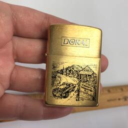 Vintage Doral Brass Zippo Lighter