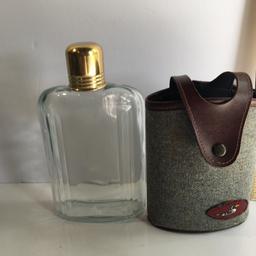Glass Flask with Duck Themed Carrying Sleeve.