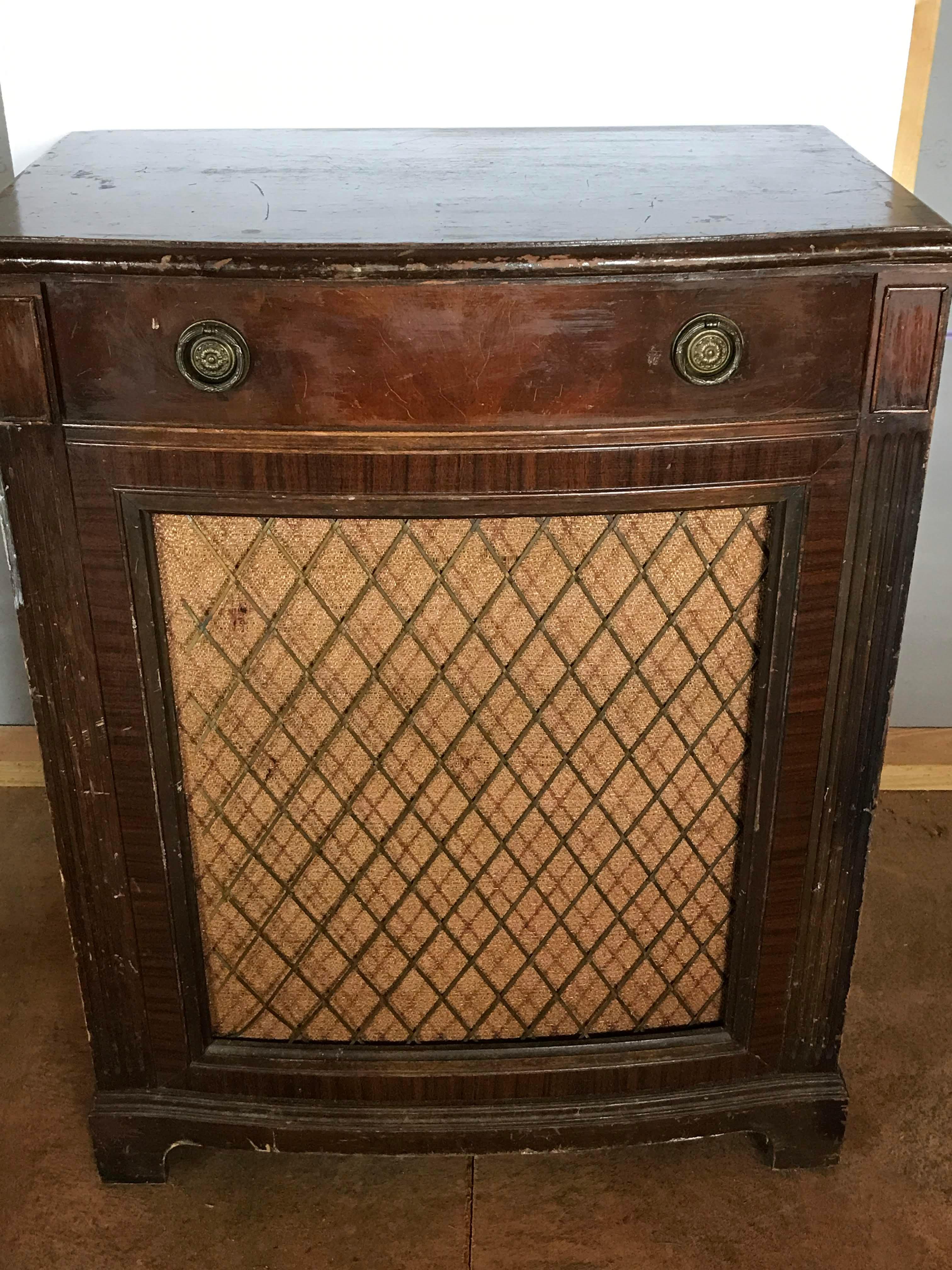 Vintage Wooden Stereo Cabinet - Empty