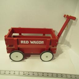 Wood Red Wagon Toy