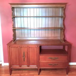 Vintage Mid Century Wood China Cabinet