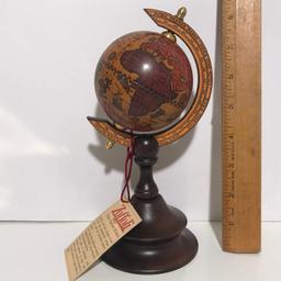 Zoffoli Hand Made Wooden Italian Globe with Original Hang Tag