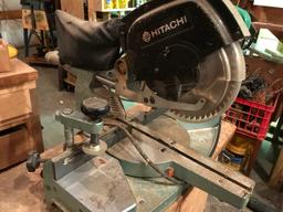 Hitachi 8-1/2” Slide Compound Saw C 8FB2 on Rolling Cabinet