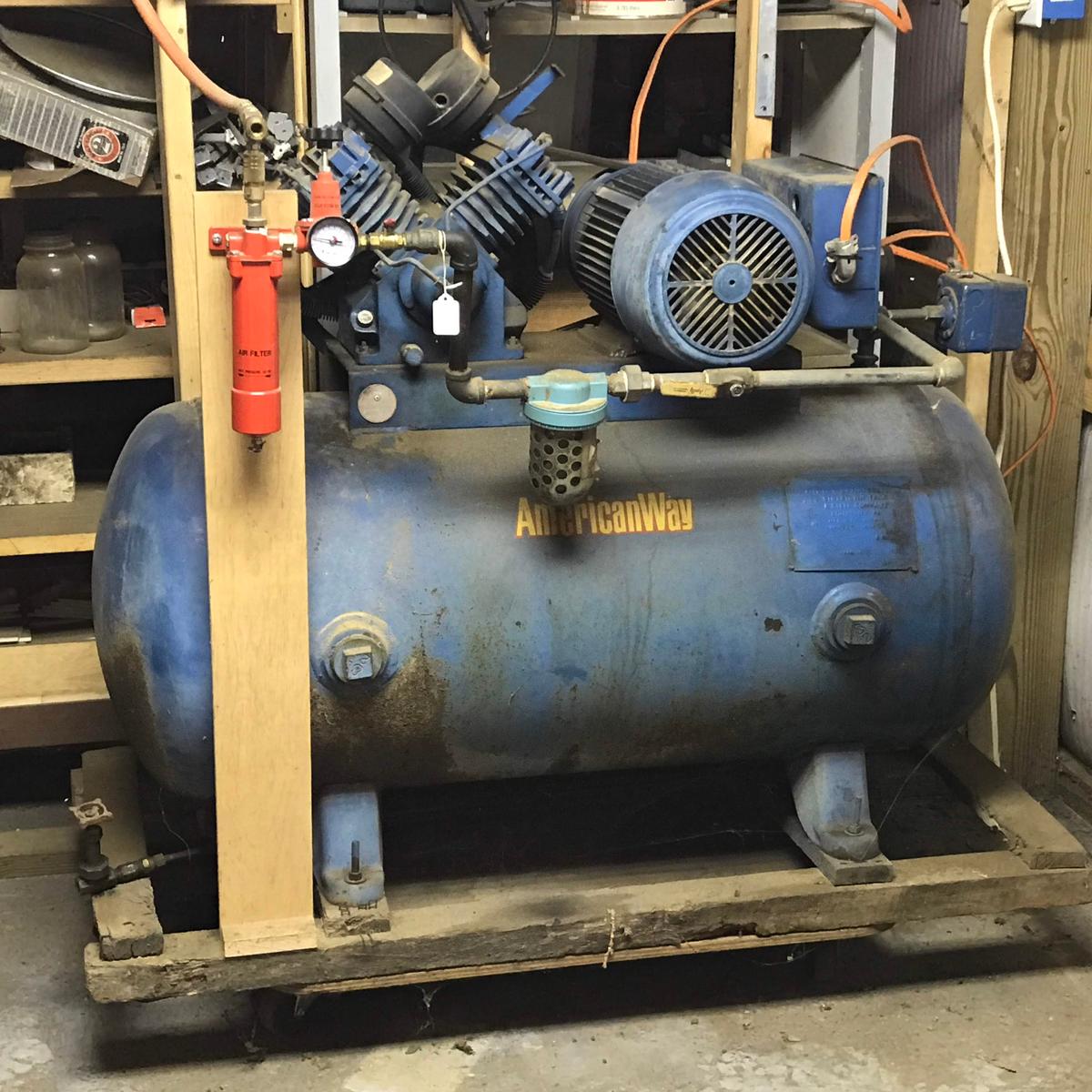 American Way Single Phase Air Compressor - Works!