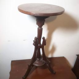 Vintage Wood Pedestal Table