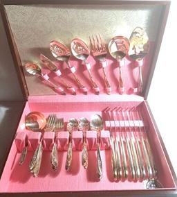 Vintage W.m. Rogers Silver Plated Flatware Set in Wooden Case
