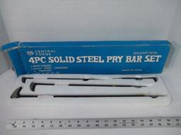 4 Piece Pry Bar Set by Central Forge  New in Box+6