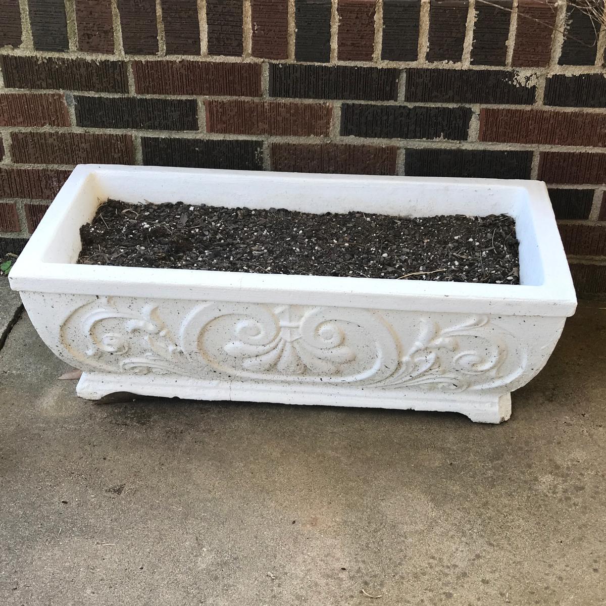 White Concrete Outdoor Planter