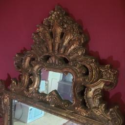 Large Hollywood Regency Style Ornate Gold Mirror