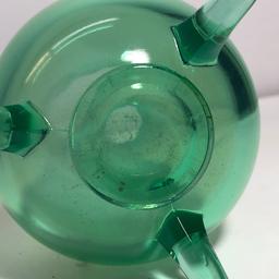 Opalescent Green Glass Footed Pulled Vase