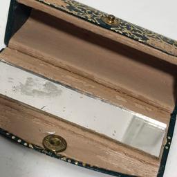 Vintage Hard Cardboard Lipstick Case with Mirror & Gilt Design