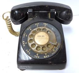 Vintage Black Rotary Desk Top Telephone
