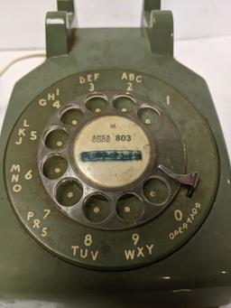 Vintage Green Rotary Desk Top Telephone