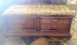 Vintage Lane Cedar Lined Hope Chest with Upholstered Top