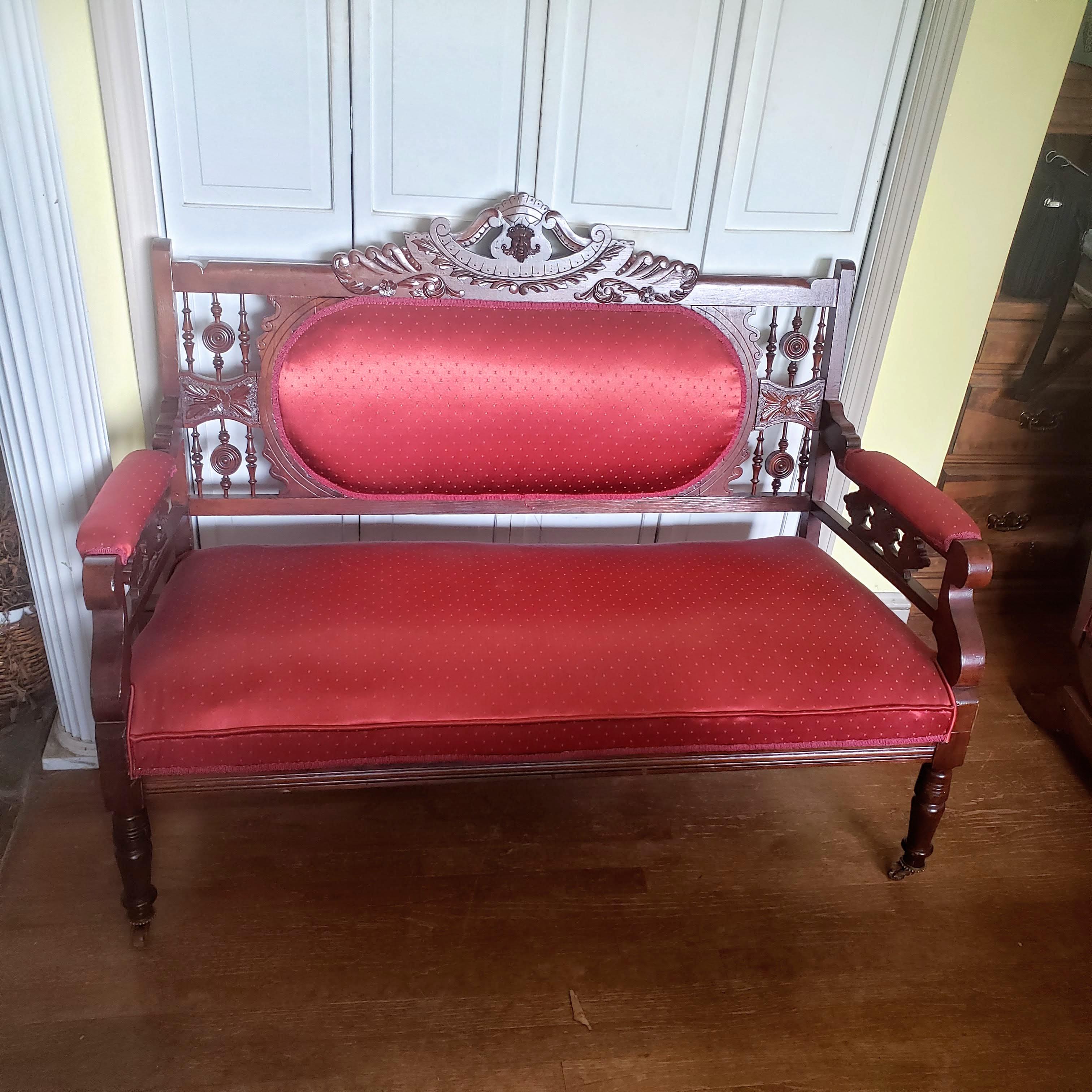 Vintage Eastlake Style Victorian Settee