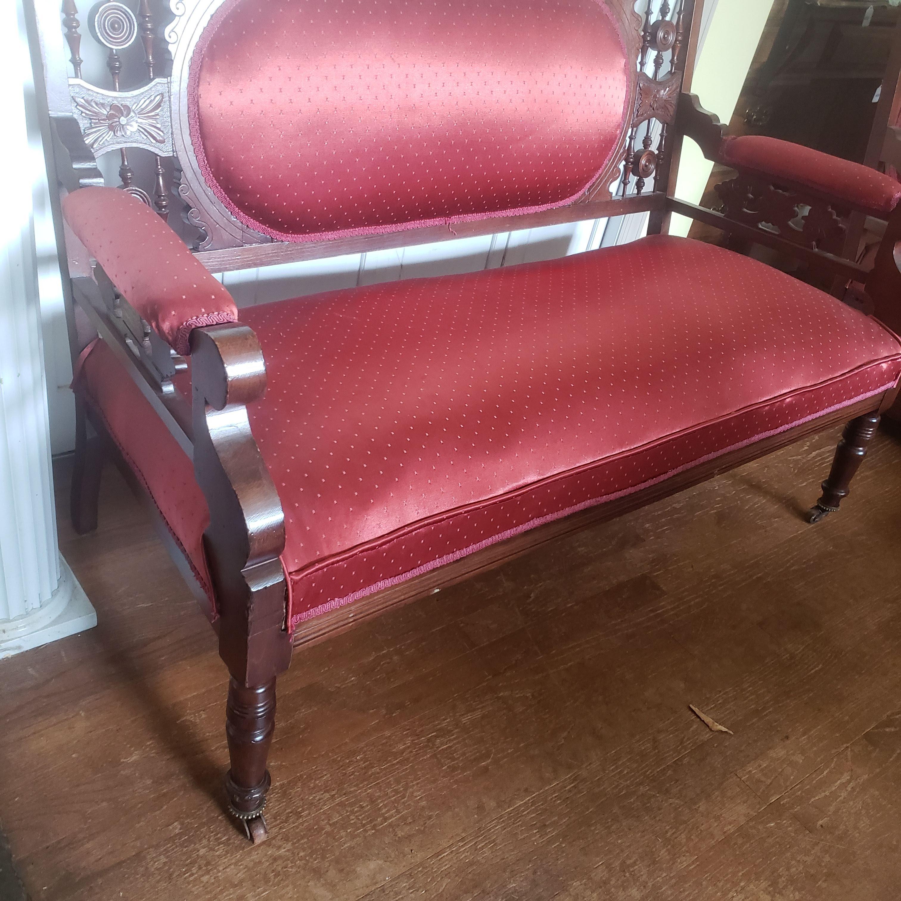 Vintage Eastlake Style Victorian Settee