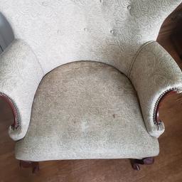 Vintage Upholstered High Back Arm Chair