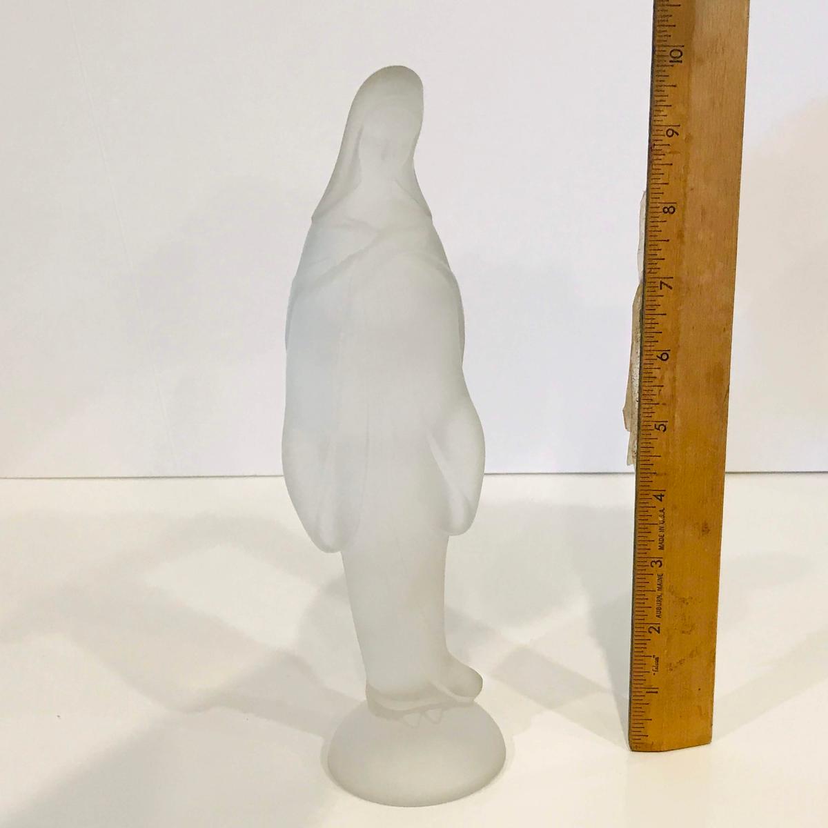 Satin Glass Mother Mary Statue