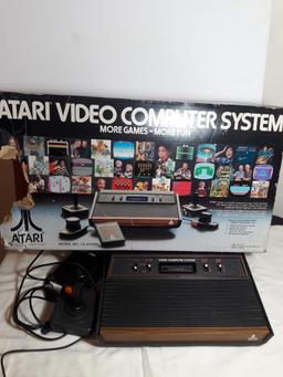 1980 Atari Game System with Box,Joysticks & Paddles