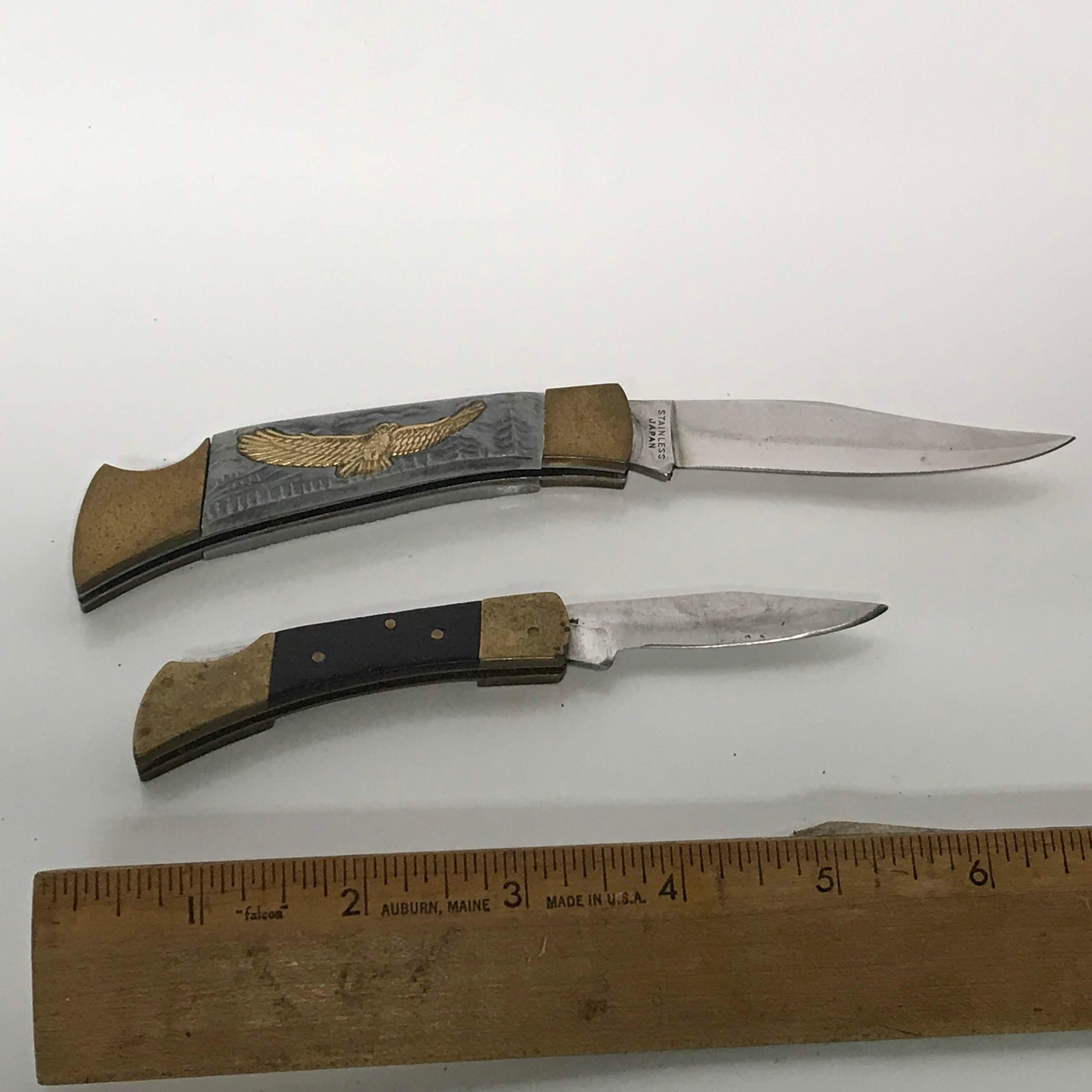 Pair of Vintage Pocket Knives - Large is Japan & Small is Pakistan