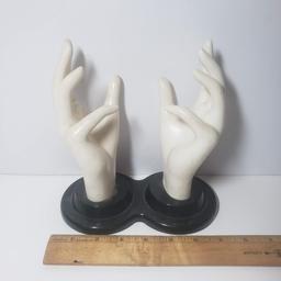 Vintage Plastic Hands Display Ring Holder