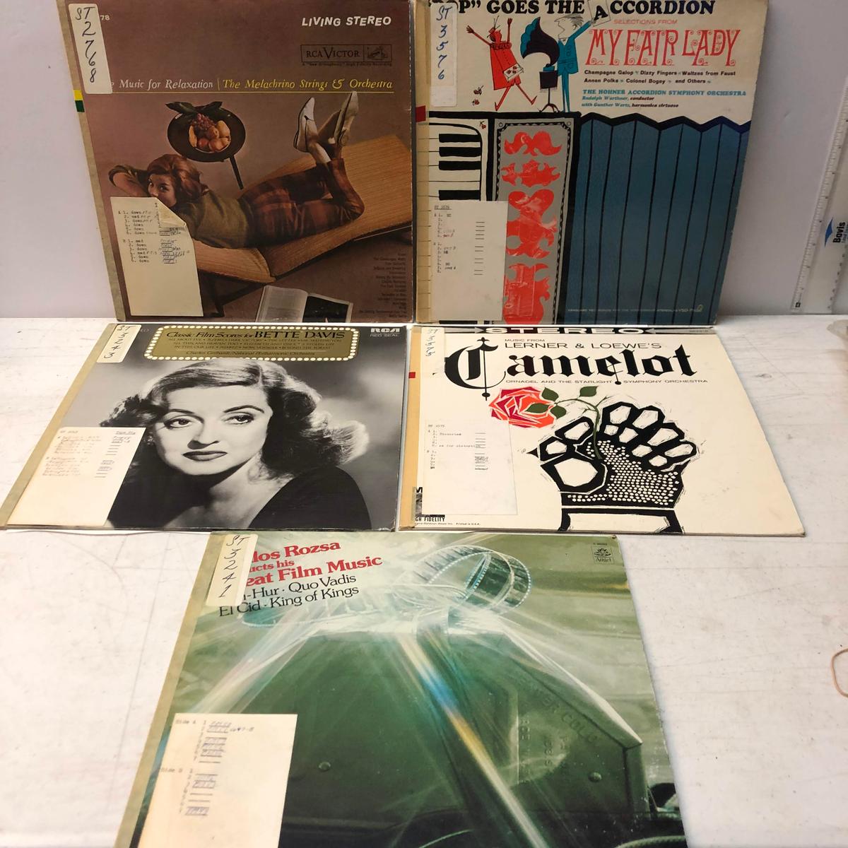 Great Film Music by Miklos Rozsa And More Record Albums Lot of 5