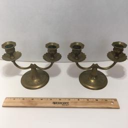 Pair of Solid Brass Candlesticks