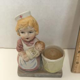 Vintage Porcelain Nurse Candle Holder