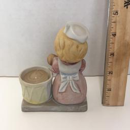 Vintage Porcelain Nurse Candle Holder