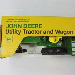 John Deere Tractor & Wagon Diecast Metal 1/16 Scale Blueprint Replica by ERTL
