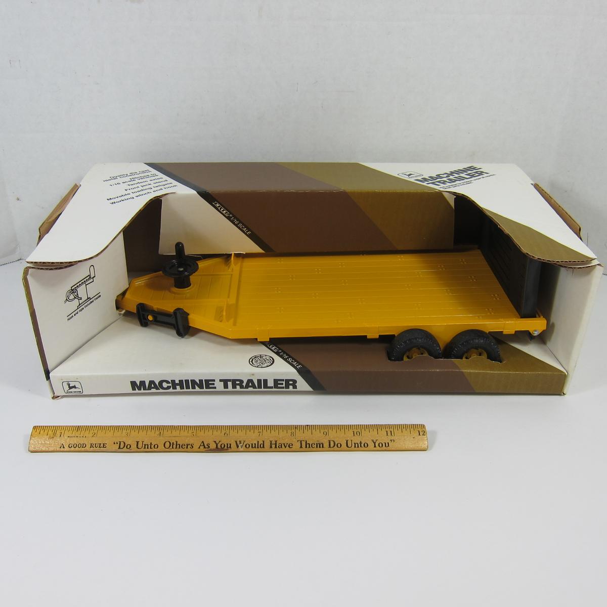 John Deere Machine Trailer Die Cast Metal 1/16 Scale by ERTL