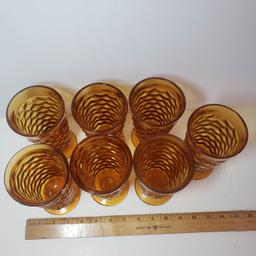 Vintage Amber Indiana Glass Set of 7