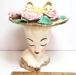 Vintage Lady Head Vase