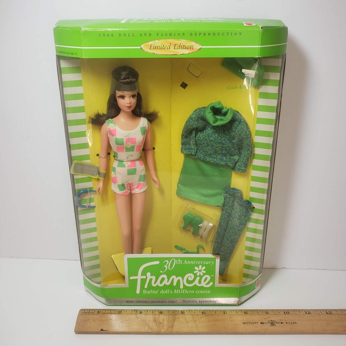 Vintage Barbie Francie 30th Anniversary Limited Edition 1966 Reproduction Doll
