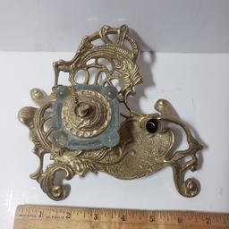 Antique Ornate Brass Inkwell