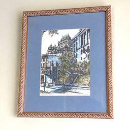 Framed Lithograph “Quebec City Canada”