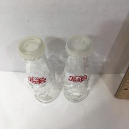 Pair of Pepsi-Cola Novelty Glass Salt and Pepper Shakers