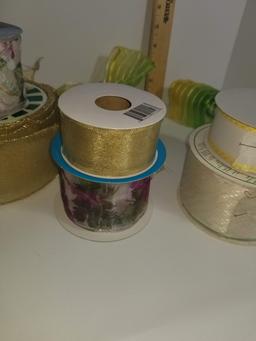 8 Rolls of Ribbon in Various Colors