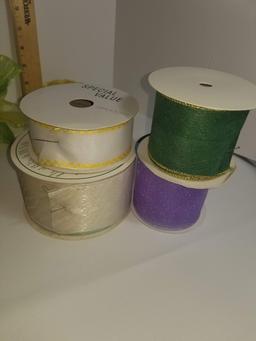 8 Rolls of Ribbon in Various Colors